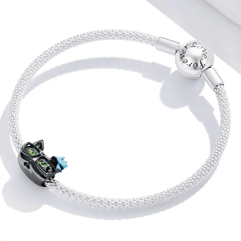 (kép) PANDORA típusú Hűvös fekete macska Charm - SCC2086 - Megtekintés 3