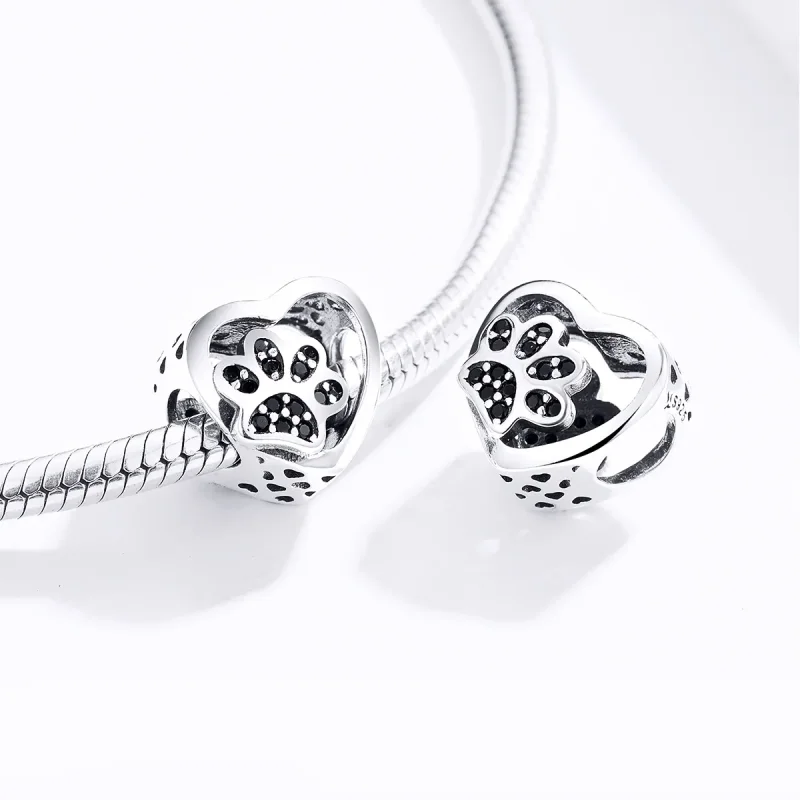 (kép) PANDORA típusú háziállat mancsa charm - SCC1191-BK - Megtekintés 3