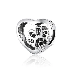 PANDORA típusú háziállat mancsa charm - SCC1191-BK (kép) PANDORA típusú háziállat mancsa charm - SCC1191-BK