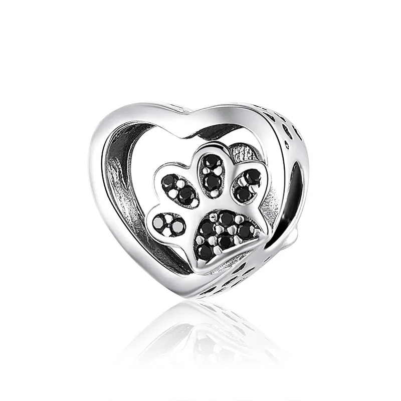 (kép) PANDORA típusú háziállat mancsa charm - SCC1191-BK