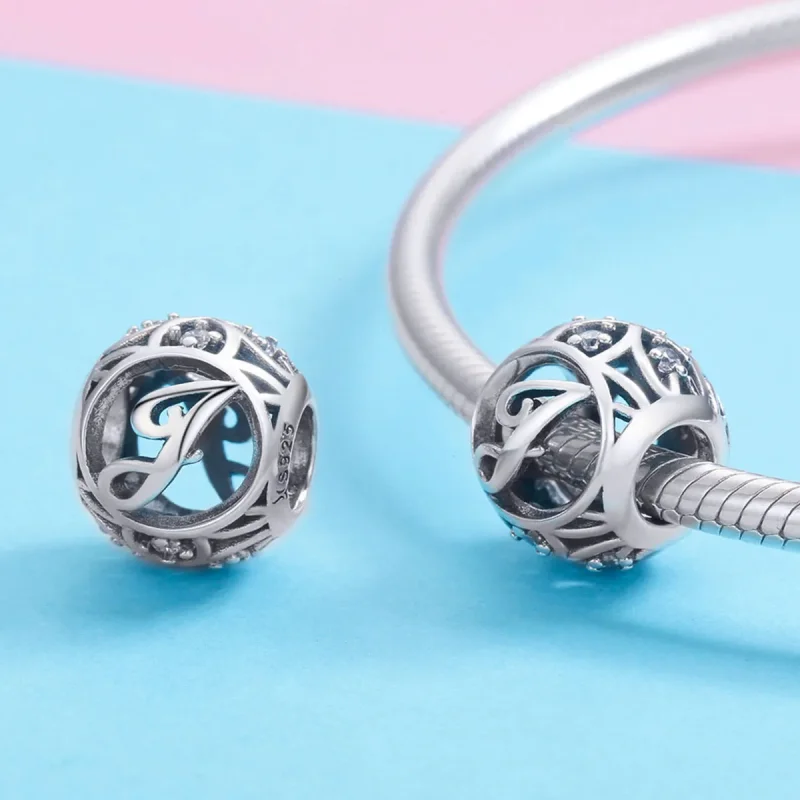 (kép) PANDORA típusú J-betű Charm - SCC738-J - Megtekintés 3