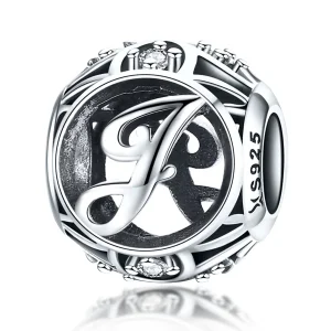 (kép) PANDORA típusú J-betű Charm - SCC738-J