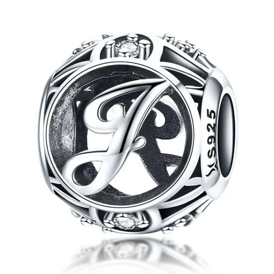 (kép) PANDORA típusú J-betű Charm - SCC738-J