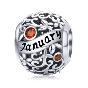 PANDORA típusú januári születési kő charm - SCC1385-1 (kép) PANDORA típusú januári születési kő charm - SCC1385-1
