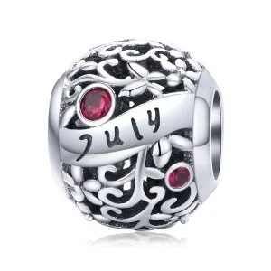 (kép) PANDORA típusú július gránát születési kő charm - SCC1385-7