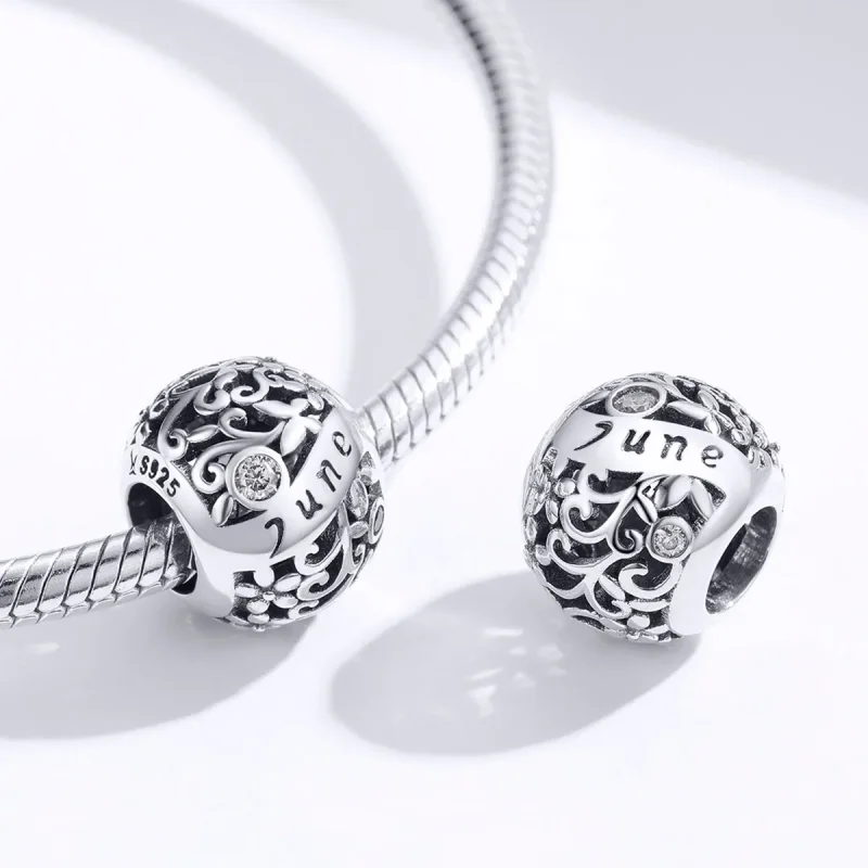 (kép) PANDORA típusú júniusi születési kő charm - SCC1385-6 - Megtekintés 3