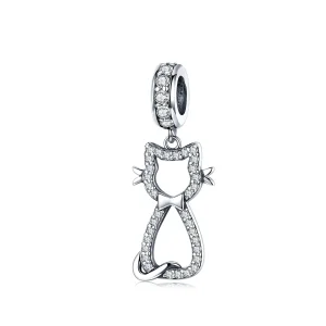 PANDORA típusú kedves macska függő charm - SCC1162 (kép) PANDORA típusú kedves macska függő charm - SCC1162