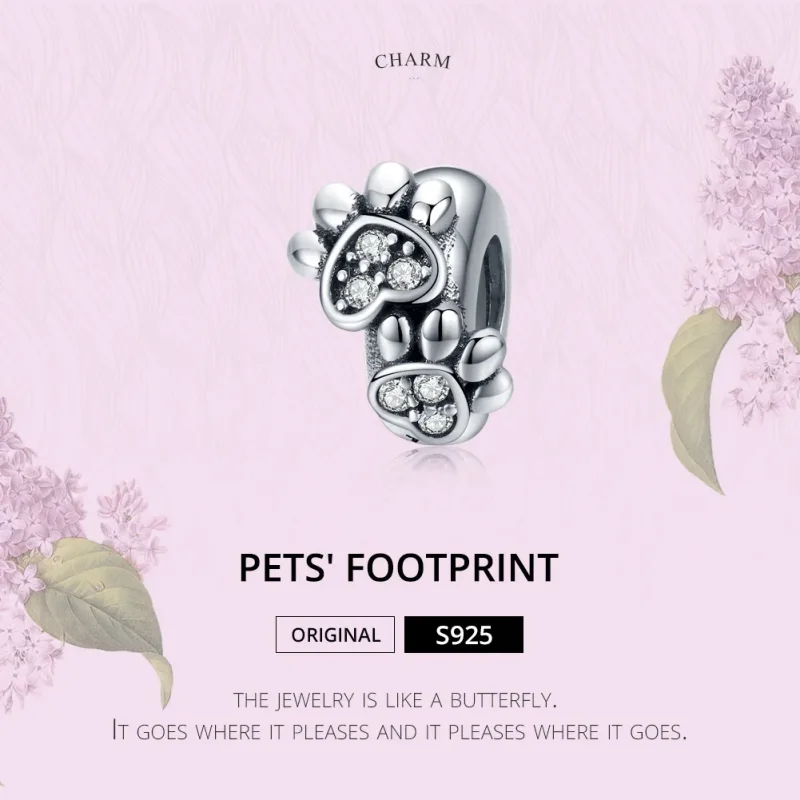 (kép) PANDORA típusú kedves macska mancs spacer charm - SCC1312 - Megtekintés 2