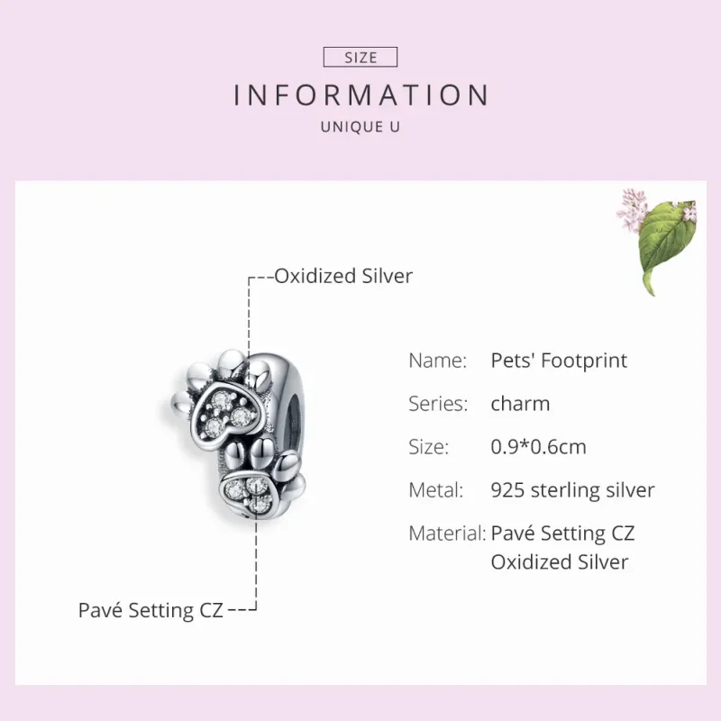 (kép) PANDORA típusú kedves macska mancs spacer charm - SCC1312 - Megtekintés 3