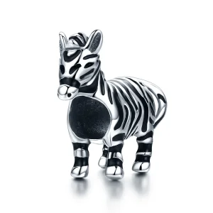 (kép) PANDORA típusú kedves zebra charm - SCC550