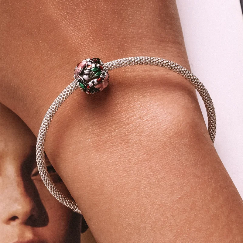 (kép) PANDORA típusú Kígyó virág Charm - SCC2250 - Megtekintés 6