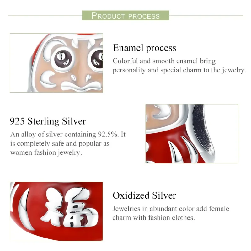 (kép) PANDORA típusú kis daruma charm - SCC1087 - Megtekintés 4
