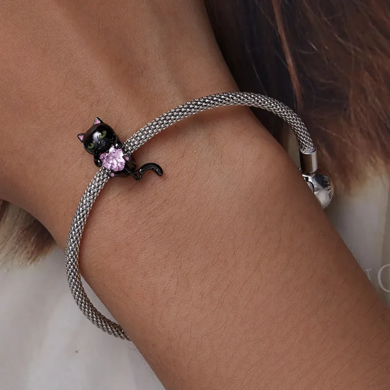 (kép) PANDORA típusú Kis fekete macska Charm - SCC2329 - Megtekintés 6