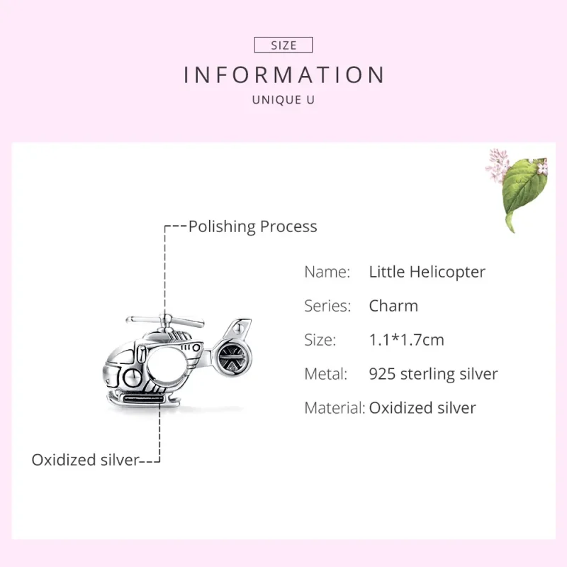 (kép) PANDORA típusú kis helikopter charm - SCC1699 - Megtekintés 6