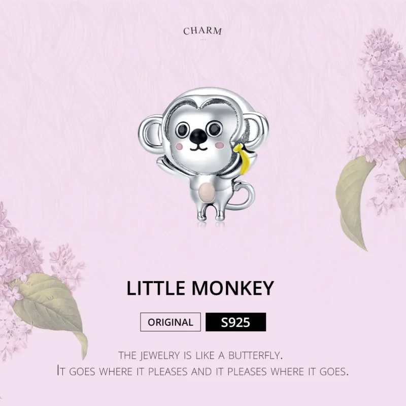(kép) PANDORA típusú kis majom charm - SCC1575 - Megtekintés 6