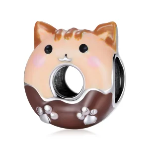(kép) PANDORA típusú Kitty fánk Charm - SCC1877