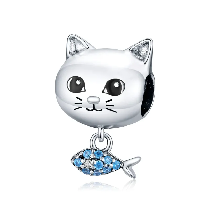 (kép) PANDORA típusú kitty love hal charm - BSC226