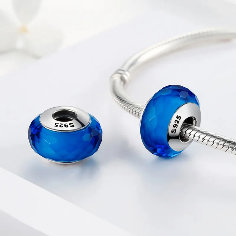 (kép) PANDORA típusú Kék arcú Murano üveggyöngy Charm - SCZ037 - Megtekintés 4