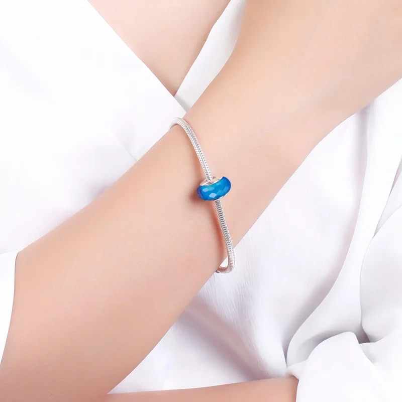 (kép) PANDORA típusú Kék arcú Murano üveggyöngy Charm - SCZ037 - Megtekintés 5