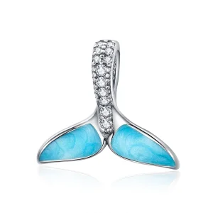 (kép) PANDORA típusú kék halfarkú charm - SCC1067