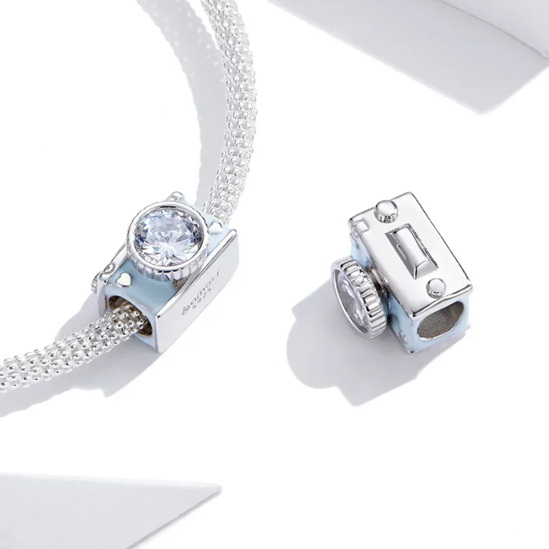 (kép) PANDORA típusú kék kamera charm - BSC264 - Megtekintés 4