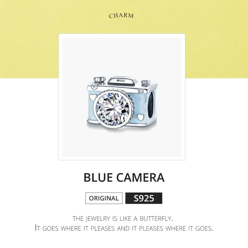 (kép) PANDORA típusú kék kamera charm - BSC264 - Megtekintés 6