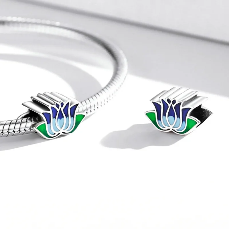 (kép) PANDORA típusú Kék lótusz Charm - SCC2020 - Megtekintés 4