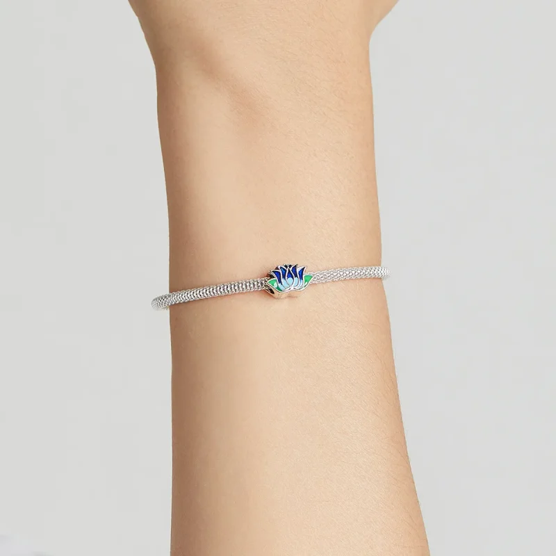(kép) PANDORA típusú Kék lótusz Charm - SCC2020 - Megtekintés 5