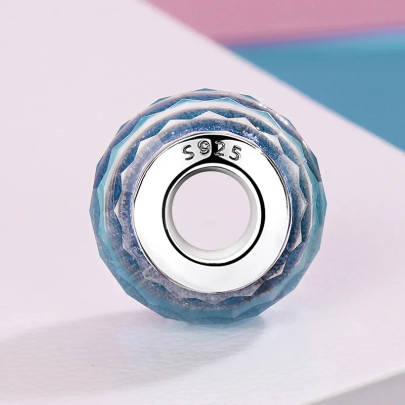 (kép) PANDORA típusú Kék Murano üveggyöngy Charm - SCZ054 - Megtekintés 3