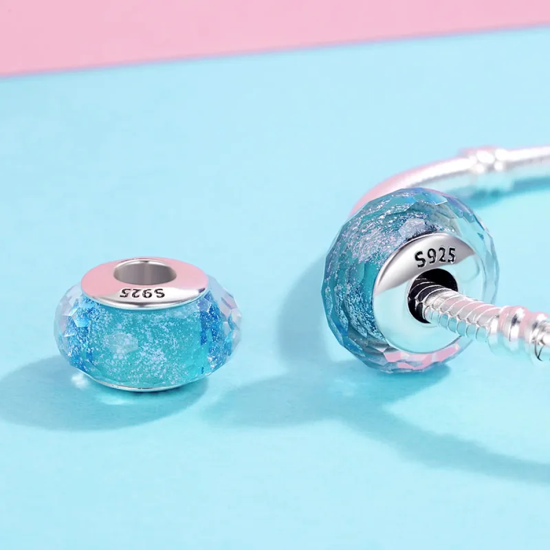(kép) PANDORA típusú Kék Murano üveggyöngy Charm - SCZ054 - Megtekintés 5