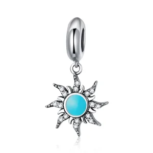 (kép) PANDORA típusú kék nap függő charm - SCC1068