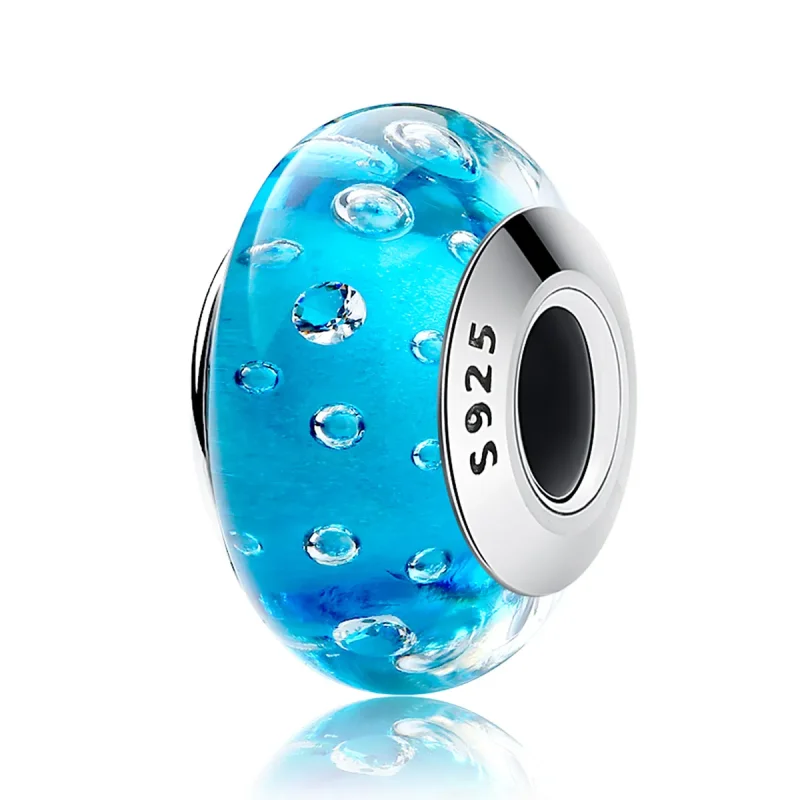 (kép) PANDORA típusú Kék trend menetes Murano üveggel Charm - SCZ029 - Megtekintés 2