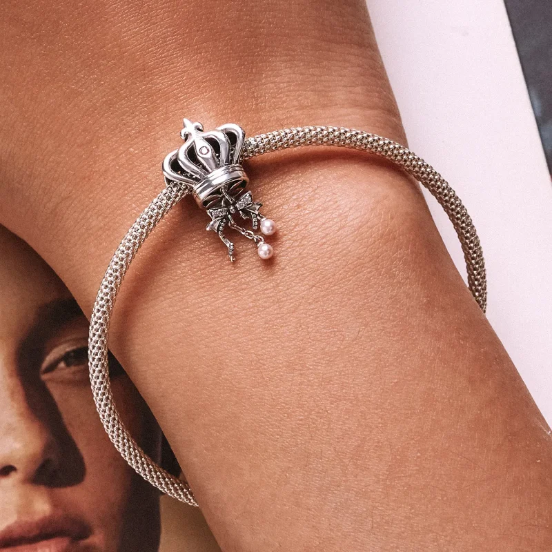 (kép) PANDORA típusú Korona íj Charm - SCC2259 - Megtekintés 7