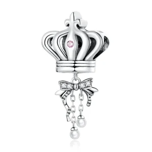 (kép) PANDORA típusú Korona íj Charm - SCC2259