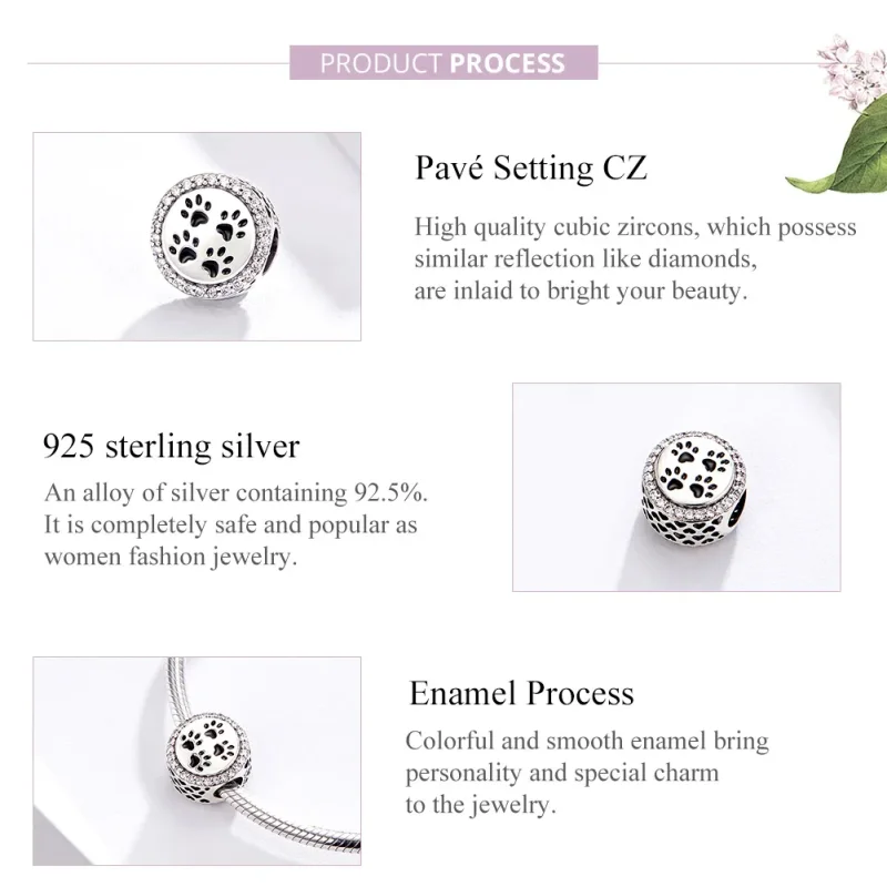 (kép) PANDORA típusú lábnyomok charm - SCC1186 - Megtekintés 4