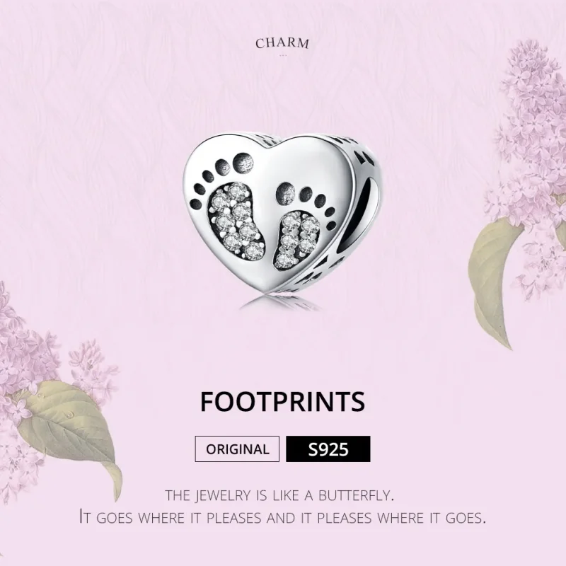 (kép) PANDORA típusú lábnyomok charm - SCC1395 - Megtekintés 5
