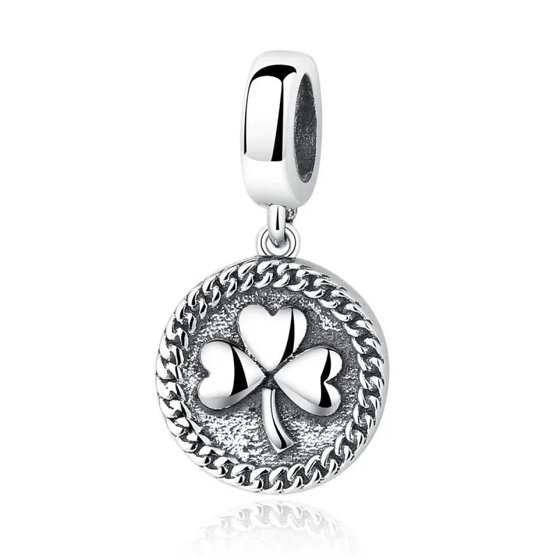 (kép) PANDORA típusú lóhere függő charm - SCC039