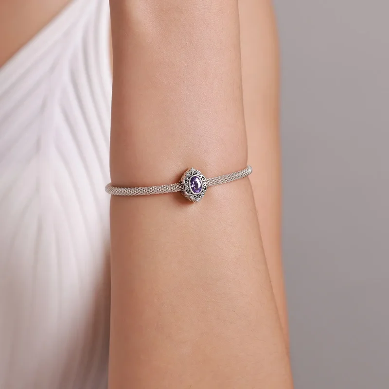(kép) PANDORA típusú Lila báj Charm - SCC1928 - Megtekintés 5