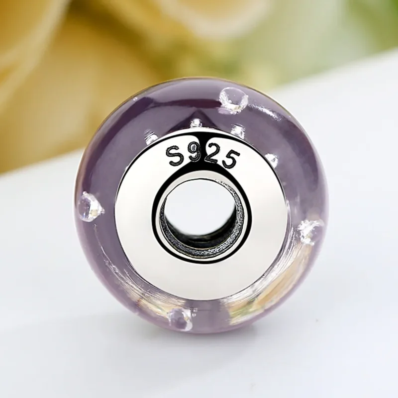 (kép) PANDORA típusú Lila Murano üveg Charm - SCZ001 - Megtekintés 5