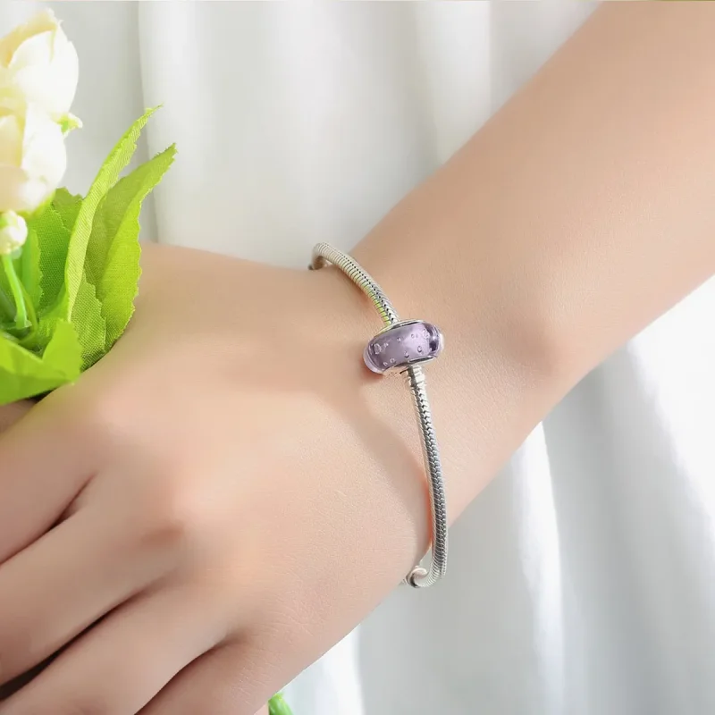 (kép) PANDORA típusú Lila Murano üveg Charm - SCZ001 - Megtekintés 6