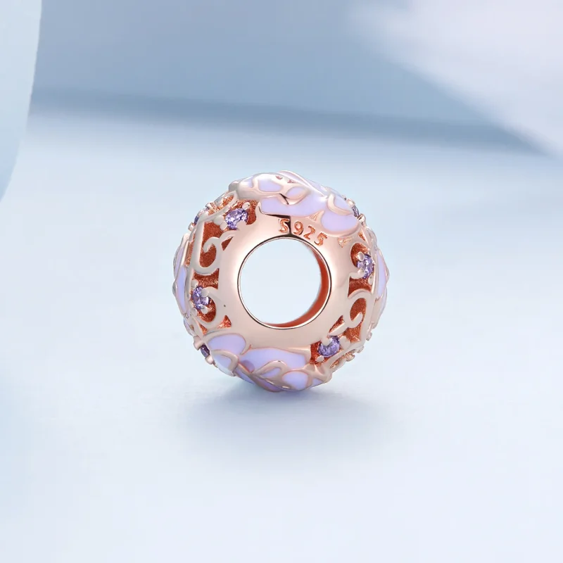 (kép) PANDORA típusú Lila rózsa Charm - BSC644 - Megtekintés 3