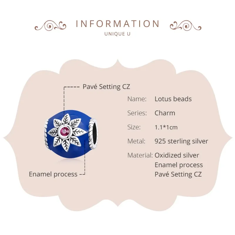 (kép) PANDORA típusú lótusz charm - SCC1822 - Megtekintés 6