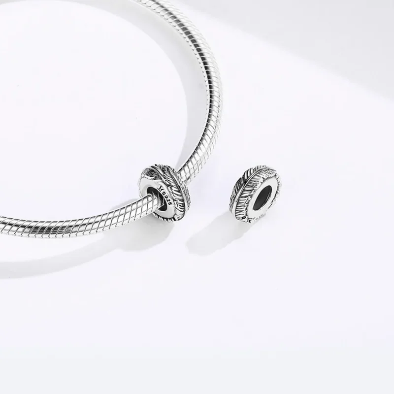 (kép) PANDORA típusú madártoll spacer charm - SCC1236 - Megtekintés 4