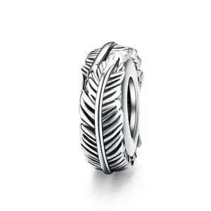 (kép) PANDORA típusú madártoll spacer charm - SCC1236