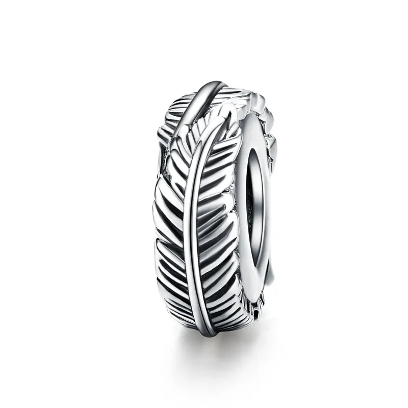 (kép) PANDORA típusú madártoll spacer charm - SCC1236