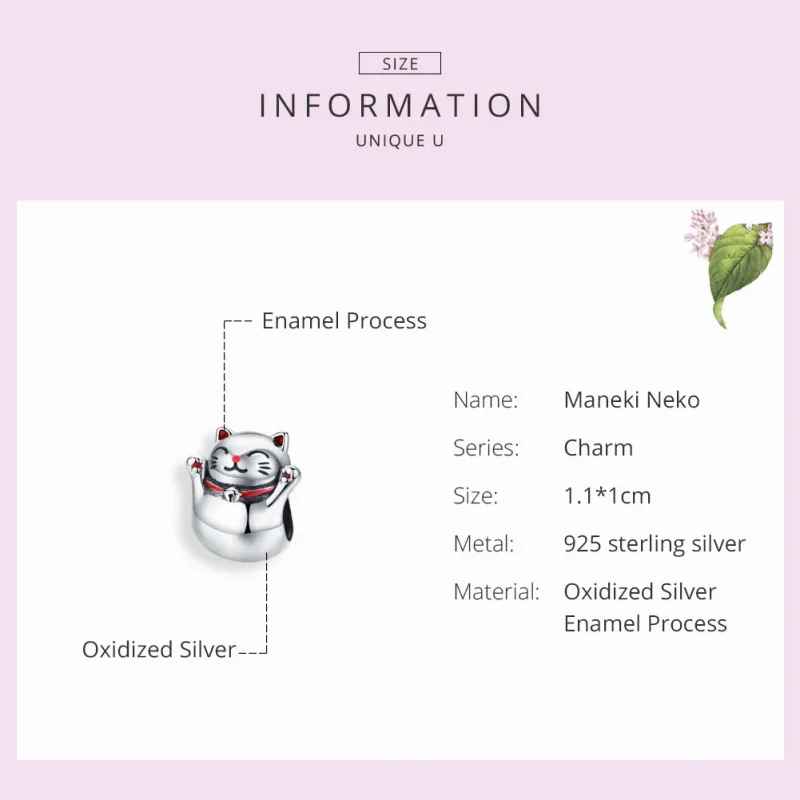 (kép) PANDORA típusú maneki neko charm - SCC1178 - Megtekintés 3
