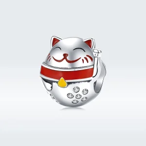 (kép) PANDORA típusú maneki neko charm - SCC1374