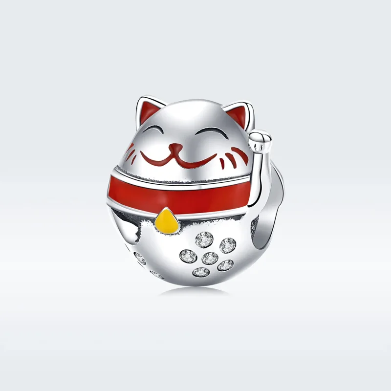(kép) PANDORA típusú maneki neko charm - SCC1374