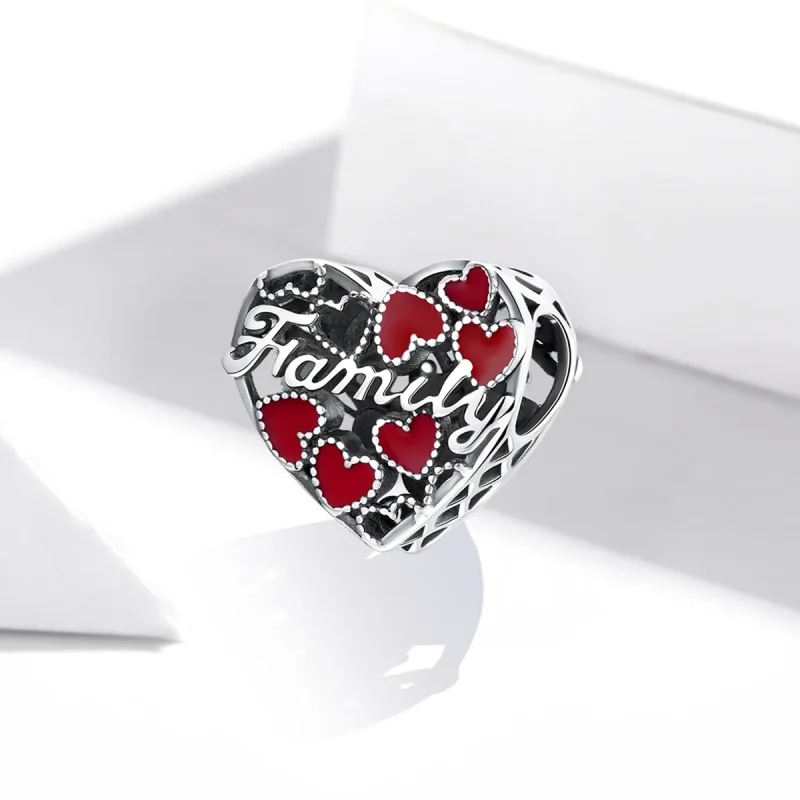 (kép) PANDORA típusú melegszívű család charm - SCC1750 - Megtekintés 2