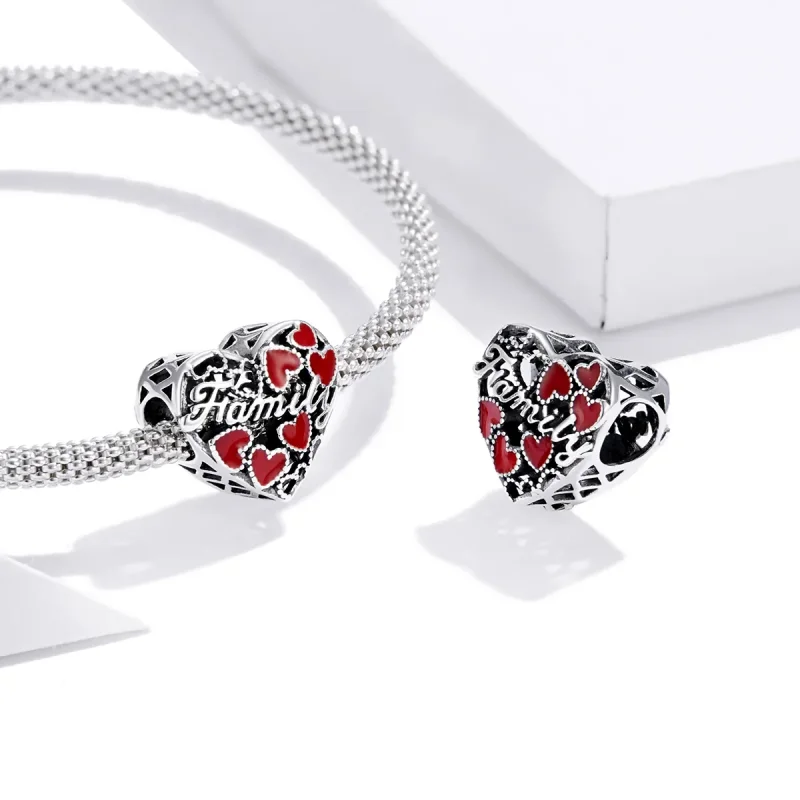 (kép) PANDORA típusú melegszívű család charm - SCC1750 - Megtekintés 4